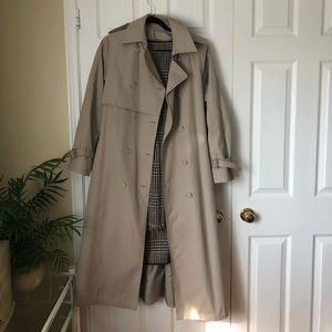 London Fog Full Length Trench Coat with removable wool lining and matching scarf